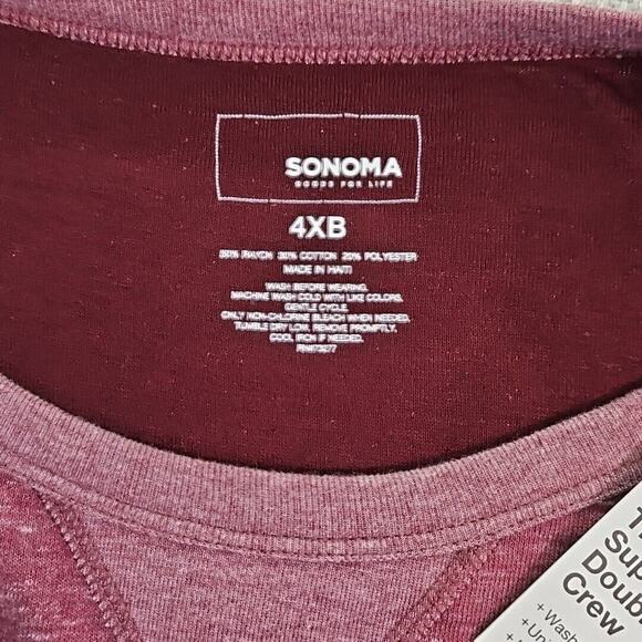 Sonoma Goods for Life Super Soft Crewneck Tee Size 4XB Long Sleeve Brick Red NWT - Picture 6 of 16